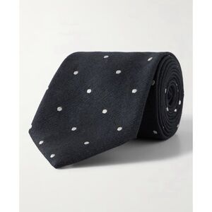 Paul Smith Polka-Dot Linen and Silk-Blend Tie